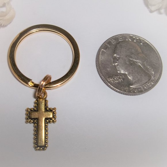 Keychain Keyring Cross Key Chain Ring Holder Organizer Gift Idea Accessory A181 - Picture 2 of 6